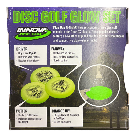 Set de iniciación de disc golf glow en la oscuridad