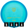 Disco de disc golf Discmania MD5 de plástico C Line, con números de vuelo: velocidad 5, planeo 3, turn 0 y fade 4.