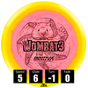 Disco de disc golf Innova Wombat 3 de plástico Halo Star, con números de vuelo: velocidad 5, planeo 6, giro -1 y desvanecimiento 0.
