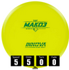 Disco de disc golf Innova Mako3 de plástico XT, con números de vuelo: velocidad 5, planeo 5, turn 0, fade 0.